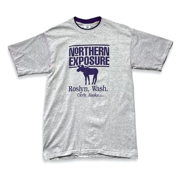 Vintage 1990s NORTHERN EXPOSURE T-Shirt ~ fits S to M ~ TV Show ~ Tourist / Souvenir ~ Roslyn, Washington / Cicely, Alaska ~ 90s Graphic Tee 