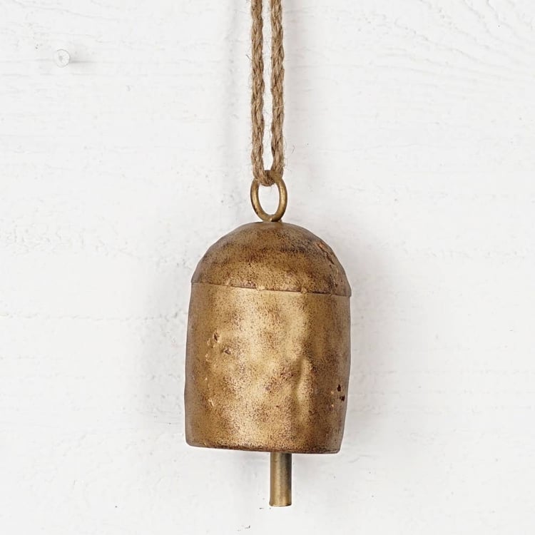 Vintage Gold oval shape cow bell