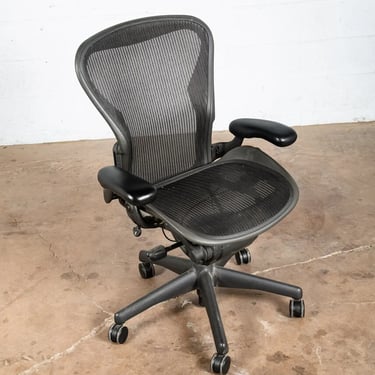 Mid Century Modern Office Chair Herman Miller Black Fully Loaded Adjustable Sz B