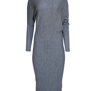 Reiss - Grey Wool Blend Asymmetrical Boatneck Dress Sz S