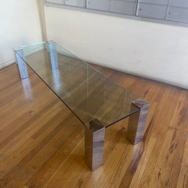 Post Modern Chrome & Glass Rare Coffee Table by Willy Rizzo for Cidue, Italy
