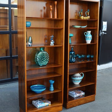 Two Quality Rosewood Tall Bookcases / Bookshelves by Hundevad &#038; Co