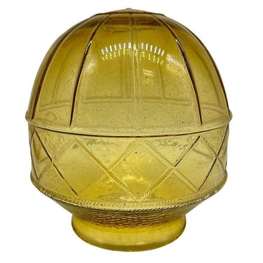 Modern Mediterranean Style Yellow Amber Glass Globe w/ 3 1/4 Fitter 