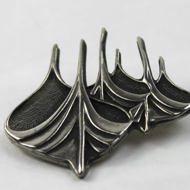 Vintage Eivind Hillestad Norway Pewter Viking Ship Pin Brooch 