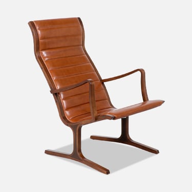 Tendo Mokko &quot;Heron&quot; Cognac Leather Lounge Chair