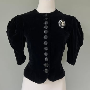 1940s Vintage Miss Peregrine's Velvet Blazer Jacket La Femme designed by Lancer 