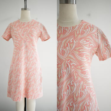 1960s/70s Pink Abstract Knit Dress 