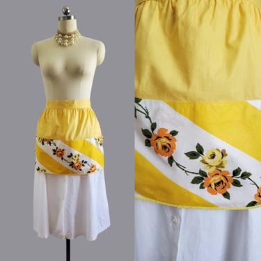 1950s Half Apron - 50s Kitchen Decor - Mid-century Accessories 