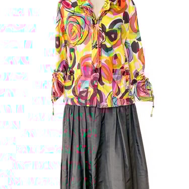 Y2K Colorful Abstract Jacket, sz. L