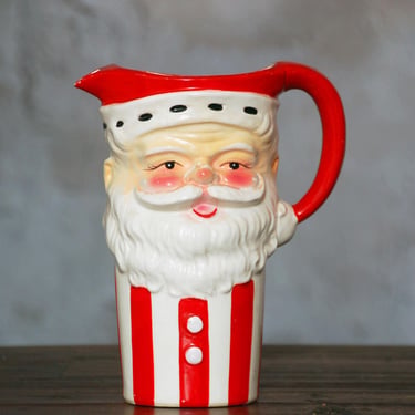 Holt Howard Vintage Christmas Merry Whiskers Santa Pitcher