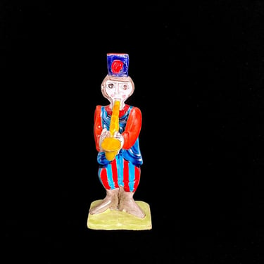 Vintage Italian Pottery Desimone Band Saxophone Player Sculpture Figure Italy 9.75