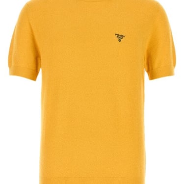 Prada Men Mustard Cotton T-Shirt