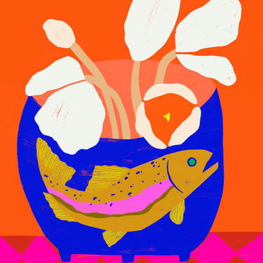 Trout Vase Inkjet Print 