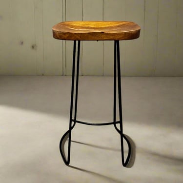 Wood Bar Stool w/Black Metal Base RN268-3