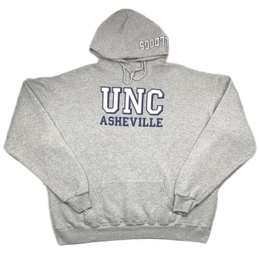 Vintage 90s UNC Asheville Bulldogs Made in USA Collegiate Hoodie Sweatshirt Pullover Size XL 