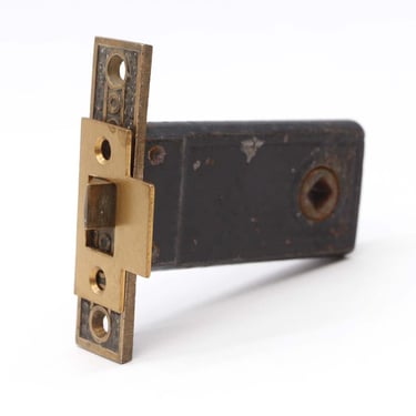 Antique Aesthetic Cast Iron &#038; Brass Passage Door Mortise Lock