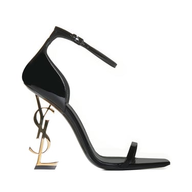 Saint Laurent Women Opyum Ysl Patent Leather Sandals