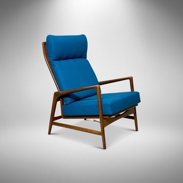 Vintage Danish Kofod Larsen for Selig Walnut Recliner Lounge Chair - Mid Century Modern Scandinavian Furniture 