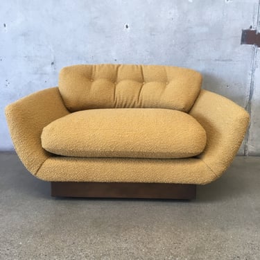Mid Century Modern Oversized Tub Chair w/ New Boucle Upholstery