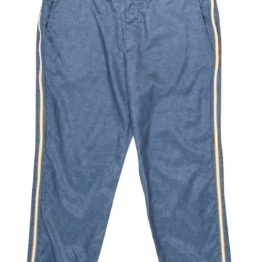 Miu Miu - Blue Striped Track Pants w/ Side Zippers Sz 16