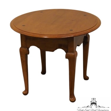 ETHAN ALLEN Heirloom Maple Nutmeg Colonial Early American 28" Round Accent End Table 10-8036 
