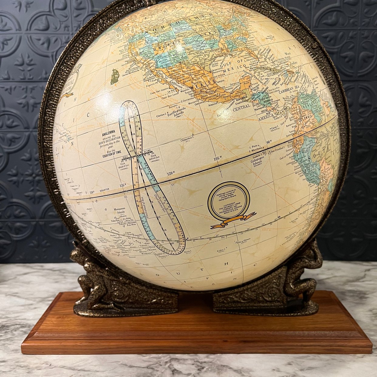 Crams Imperial World Globe on Stand with Atlas | Make Me Modern Vintage ...