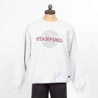 XXL 90s Stanford Medicine V Stitch Sweatshirt | Vintage Russell Athletic Heather Grey Collegiate Pullover Sweater 