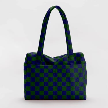 Small Cloud Carry-On in Navy Green Check