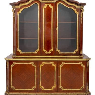 Louis XV Style Ormolu Mounted Kingwood Bookcase