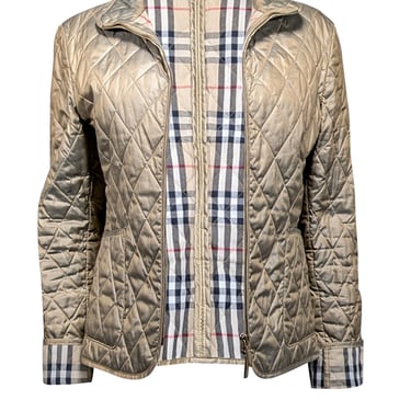 Burberry - Gold Iridescent Quilted Jacket Sz S