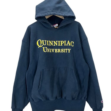 Vintage Quinnipiac University Champion Reverse Weave Hoodie Sweatshirt XL