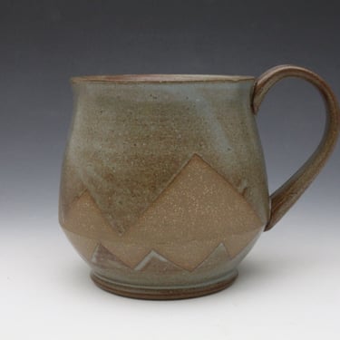 Mug - Dark Blue/Brown and Brown Triangles 