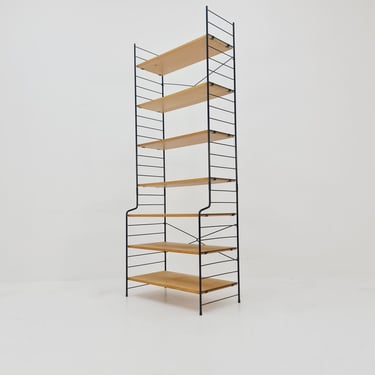 Freestanding vintage string bookshelf in Ash, 1950s by WHB Germnay 