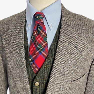 Vintage Polo Ralph Lauren University Club DONEGAL TWEED Wool Sport Coat ~ size 44 ~ jacket / blazer ~ Preppy / Ivy Style /Trad ~ 