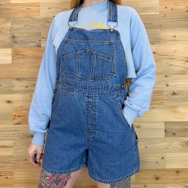 90's Bugle Boy Vintage Denim Dungarees Overalls Shorts 