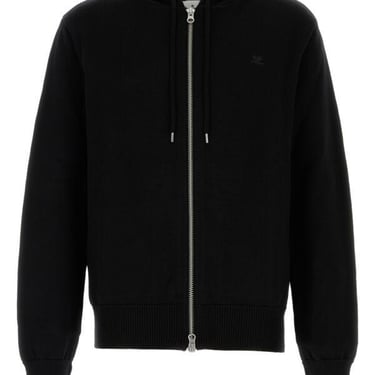 Courreges Man Black Wool Blend Sweatshirt