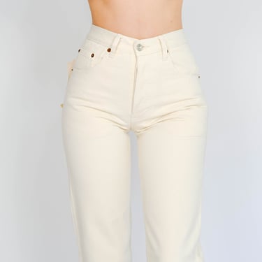 Vintage 80s LEVIS 501 Canvas Off White Natural Button Fly Jeans | The Vault  1969 | San Diego, CA