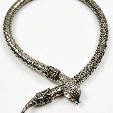 Silver Snake Silver Eyes Necklace