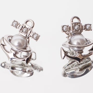 Vivienne Westwood Anchor Orb Pearl Earrings
