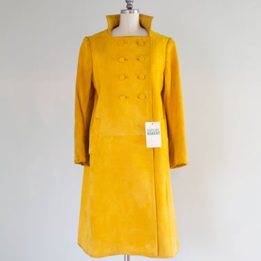 Vintage 1960's NOS Samuel Robert Marigold Suede Coat / Medium