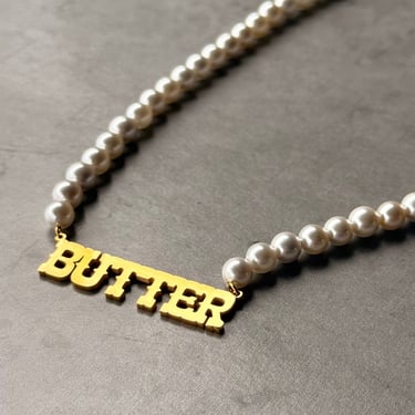 Butter Faux Pearl Beaded Necklace