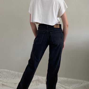 90s black jeans / vintage black denim high waisted Gap jeans Made in USA | 27 Waist 27 x 31 