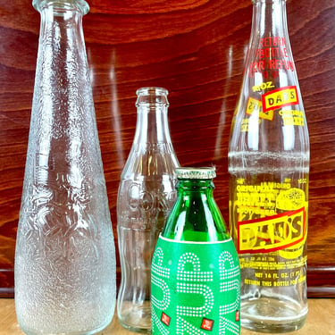 Vintage Glass Soda Bottles & Condiments | Your Choice! Coca-Cola 7-Up Dad’s Root Beer Ketchup 