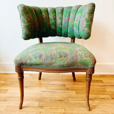 Green Floral Chair by Grosfeld House