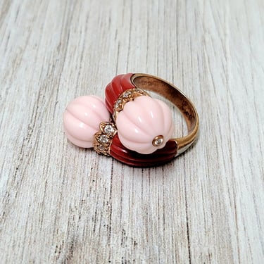 Red and Pink Wrap Ring - Size 8 - Vintage Jewelry 