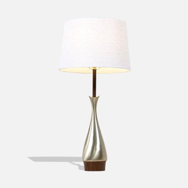 Mid-Century Modern Sculpted Brass Table Lamp by Laurel