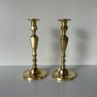 1970s Vintage  Brass Candle Holders- a Pair 