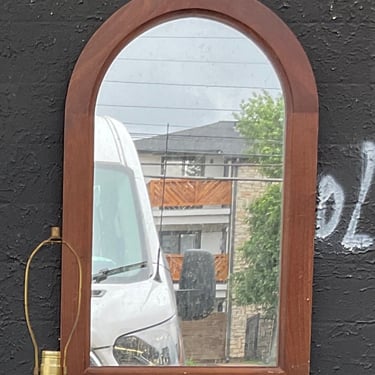 Mid Century Wooden Arch Mirror