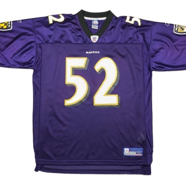 Vintage 90s/Y2K Reebok Baltimore Ravens Football On Field Ray Lewis #52 Home Jersey Size XL/XXL 