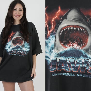 90s Jaws Movie Promo T Shirt, Vintage Universal Studios No Wimps Tee, Size Double Extra Large XXL 